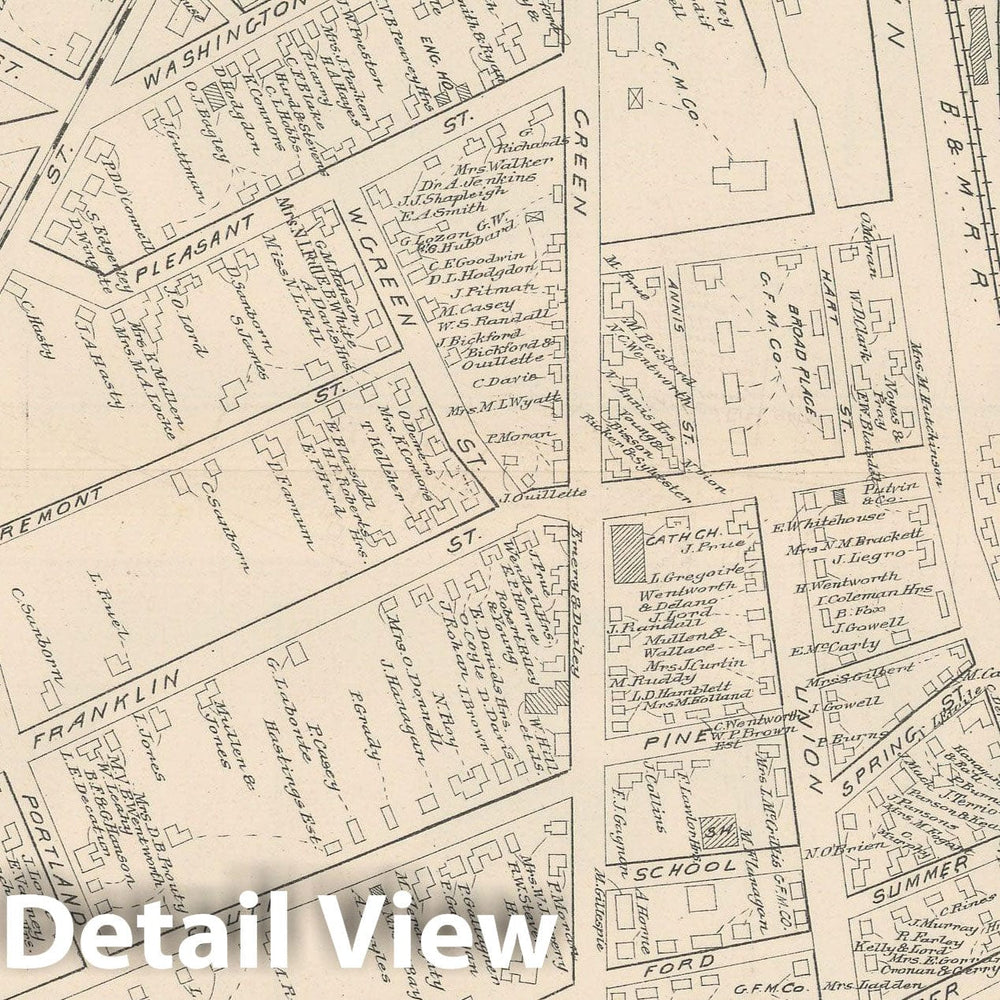 Historic Map : Somersworth 1892 , Town and City Atlas State of New Hampshire , Vintage Wall Art