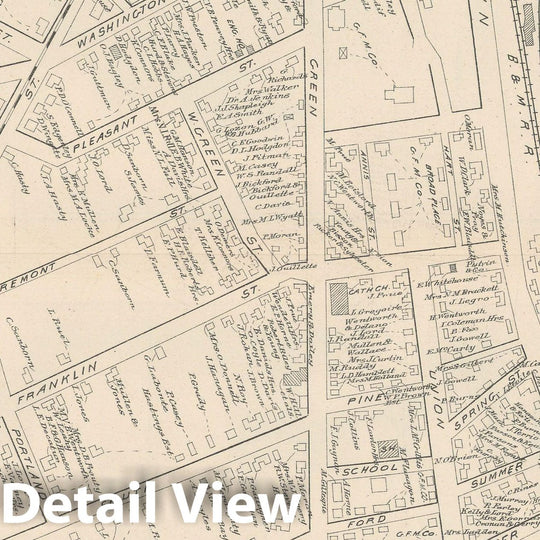 Historic Map : Somersworth 1892 , Town and City Atlas State of New Hampshire , Vintage Wall Art