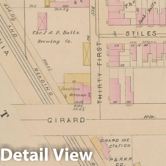 Historic Map : Atlas City of Philadelphia, Vol. 3, Philadelphia 1886 Plate Y , Vintage Wall Art