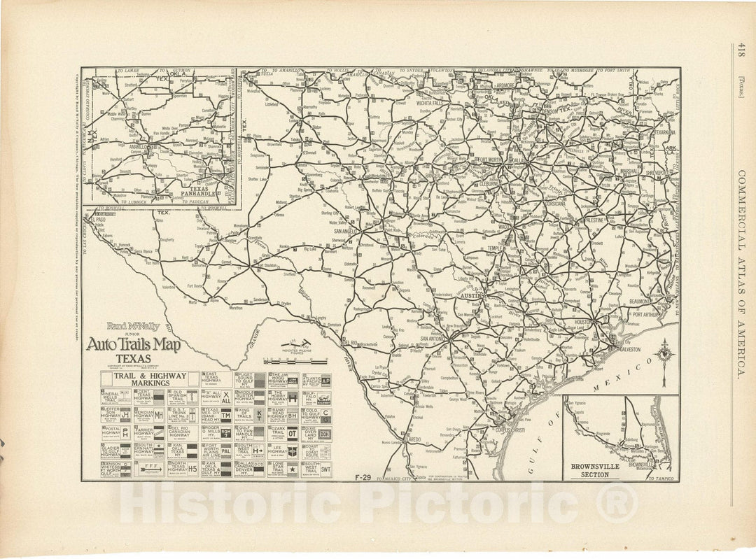 Historic Map : Texas 1925 , v3, Vintage Wall Art