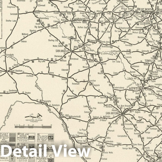 Historic Map : Texas 1925 , v3, Vintage Wall Art