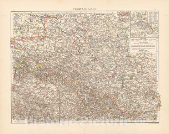 Historic Map : Germany 1899 , Andrees Allgemeiner Handatlas , v7, Vintage Wall Art