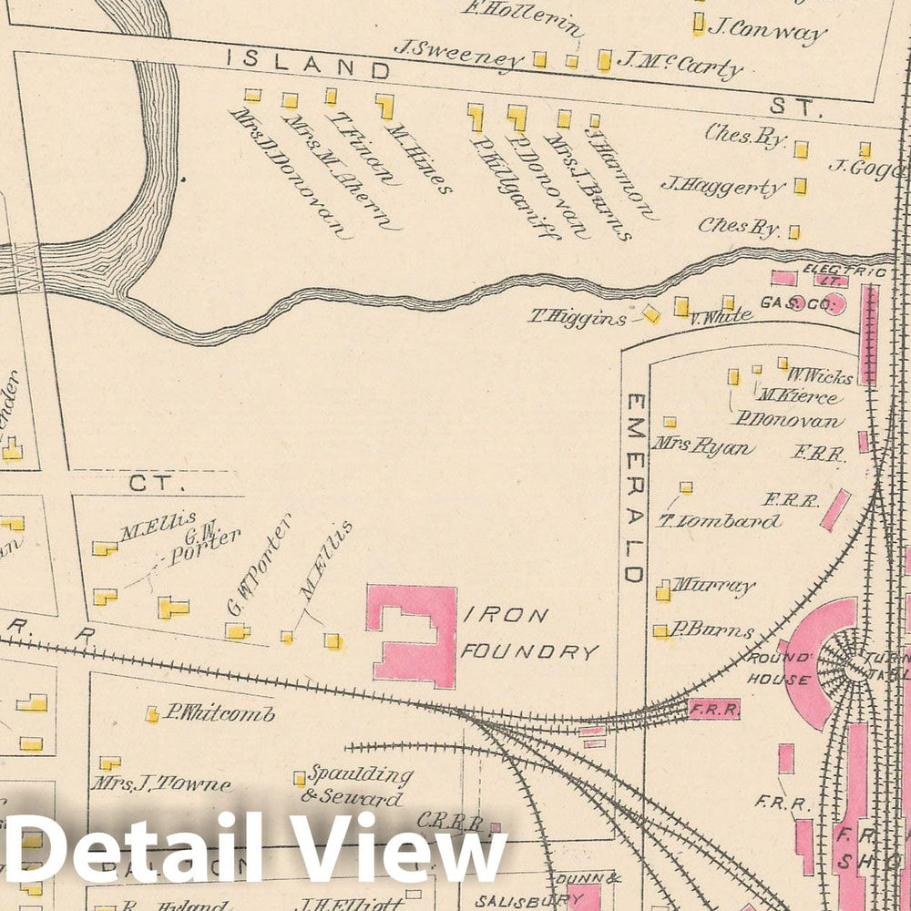 Historic Map : Keene 1892 , Town and City Atlas State of New Hampshire , v5, Vintage Wall Art