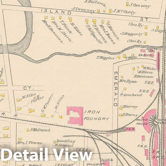 Historic Map : Keene 1892 , Town and City Atlas State of New Hampshire , v5, Vintage Wall Art