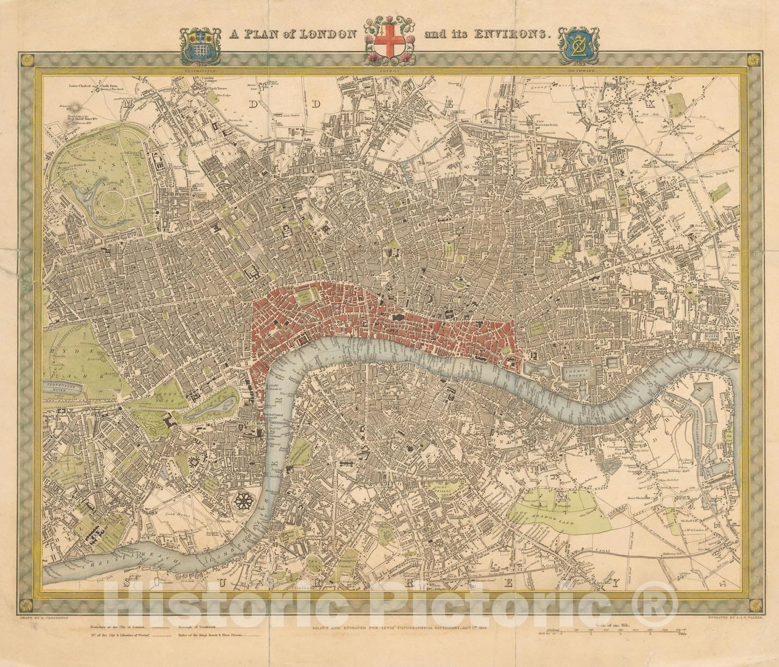 Historic Map : Europe, London 1834 , Vintage Wall Art