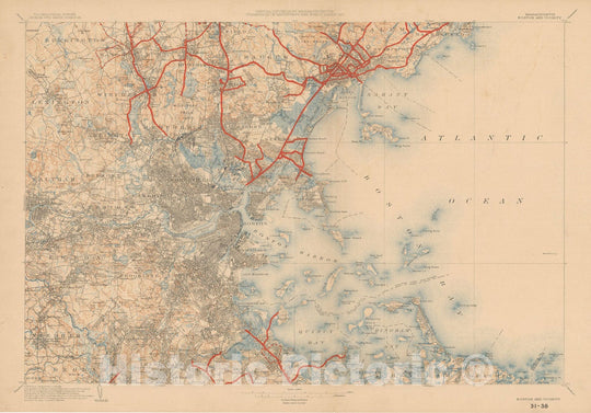 Historic Map : Eastern Massachusetts Street Railway Maps, Boston 1927 Transit Cartography , Vintage Wall Art