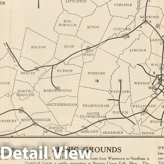 Historic Map : Lexington & Boston and Middlesex & Boston St. Rys 1910 Transit Cartography , Vintage Wall Art