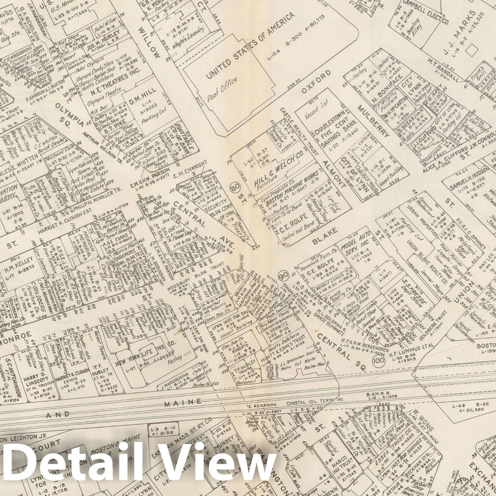 Historic Map : New England States Ed., Lynn 1946 , Nirenstein's National Preferred Real Estate Locations of Business Properties , Vintage Wall Art