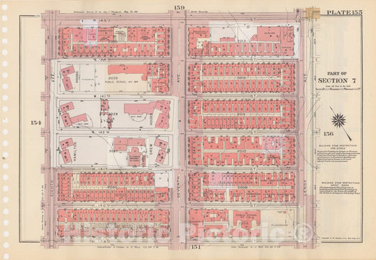 Historic Map : Manhattan Land Book 1955 - Updated Through Nov 7th, New York City 1975 Plate 155 , Vintage Wall Art