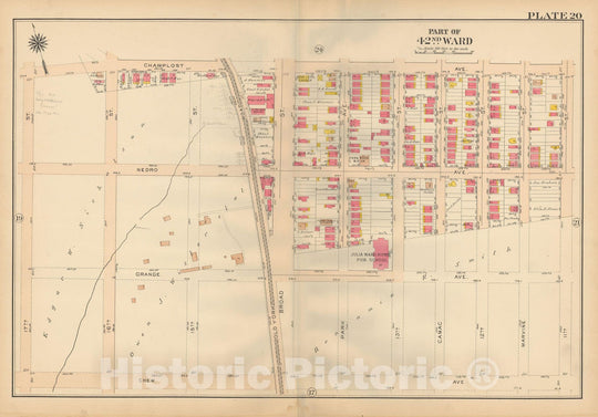 Historic Map : Atlas City of Philadelphia, 42nd Ward, Philadelphia 1913 Plate 020 , Vintage Wall Art