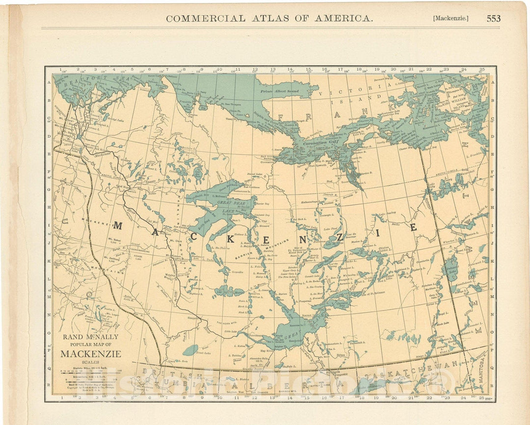 Historic Map : Commercial Atlas of America, 56th Edition, Northwest Territories 1925 , Vintage Wall Art