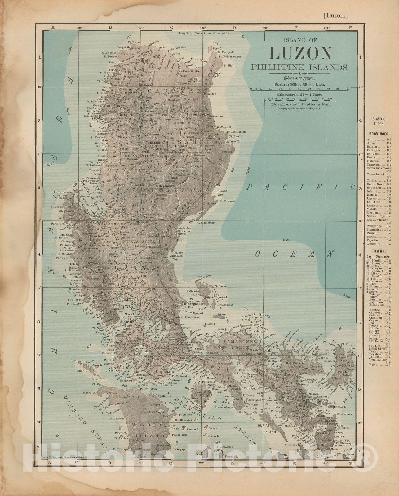 Historic Map : Philippines 1900 , Universal Atlas World , v2, Vintage Wall Art