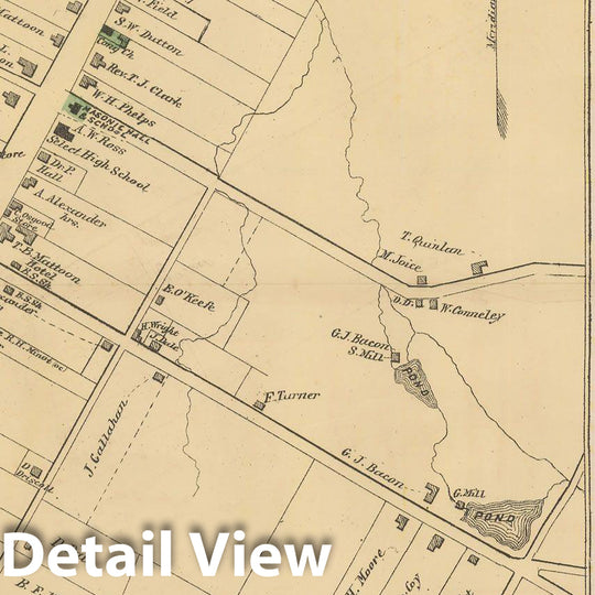 Historic Map : Atlas of Franklin Co. Massachusetts, Northfield & Warwick 1871 , Vintage Wall Art