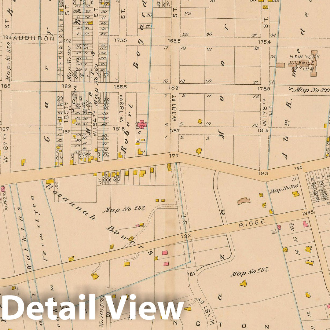 Historic Map : Manhattan & New York City 1885 Plate 031 , Robinson's Atlas City of New York , Vintage Wall Art