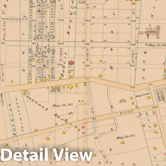 Historic Map : Manhattan & New York City 1885 Plate 031 , Robinson's Atlas City of New York , Vintage Wall Art