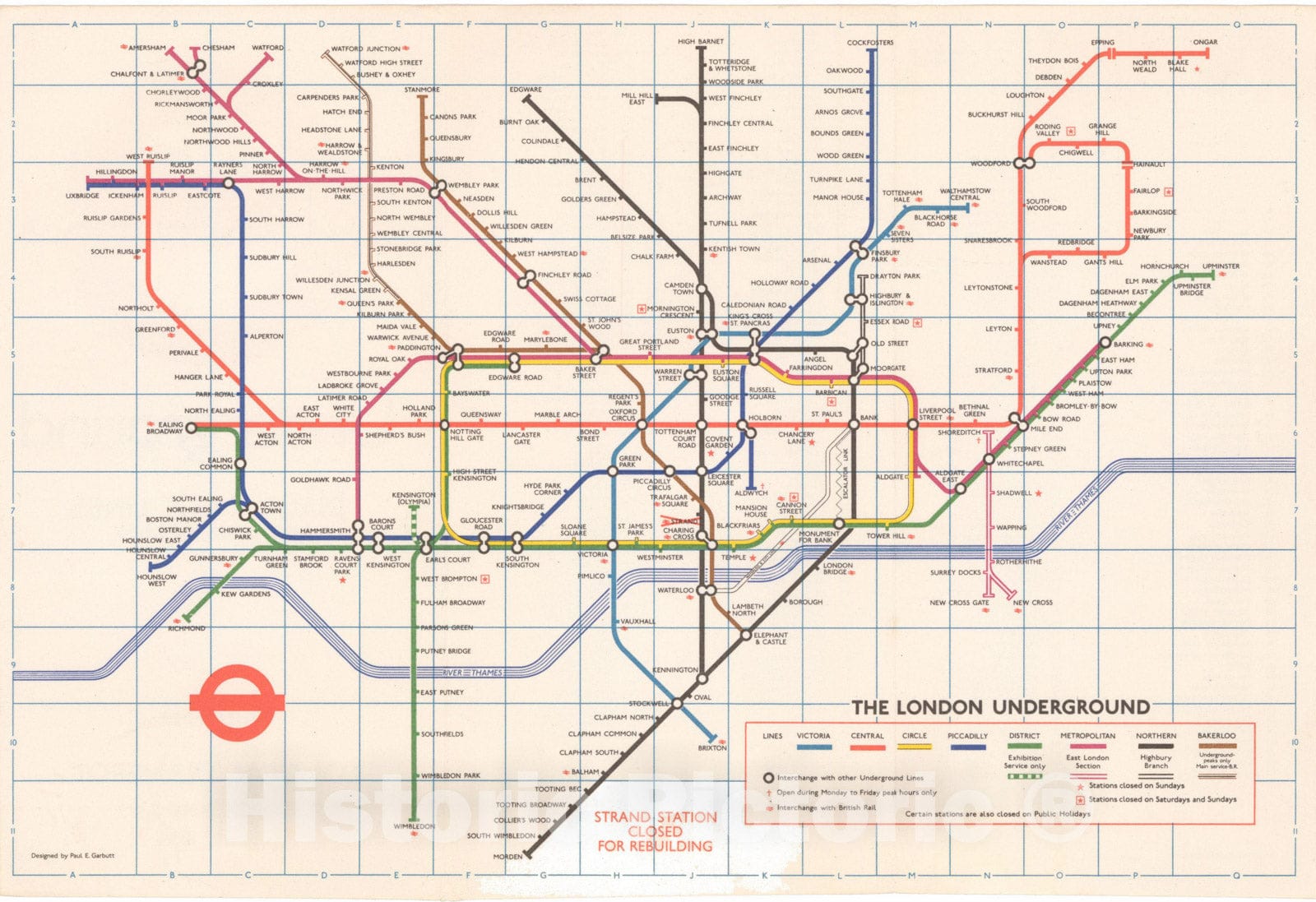 Historic Map : Europe, London Underground 1974 , Vintage Wall Art