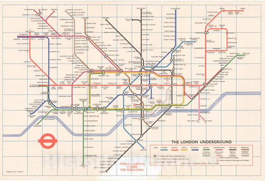 Historic Map : Europe, London Underground 1974 , Vintage Wall Art