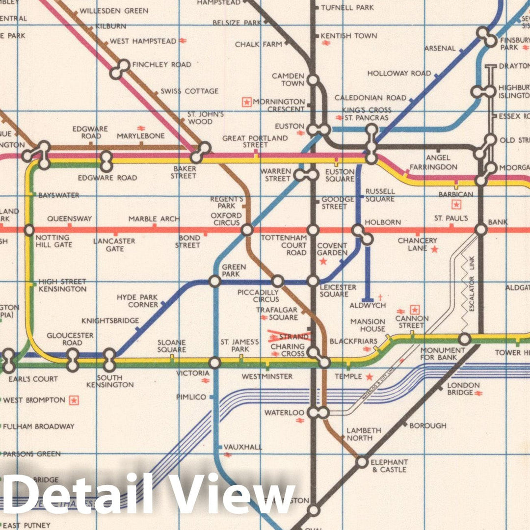 Historic Map : Europe, London Underground 1974 , Vintage Wall Art