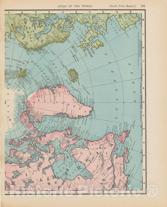 Historic Map : North America 1900 , Universal Atlas World , v3, Vintage Wall Art