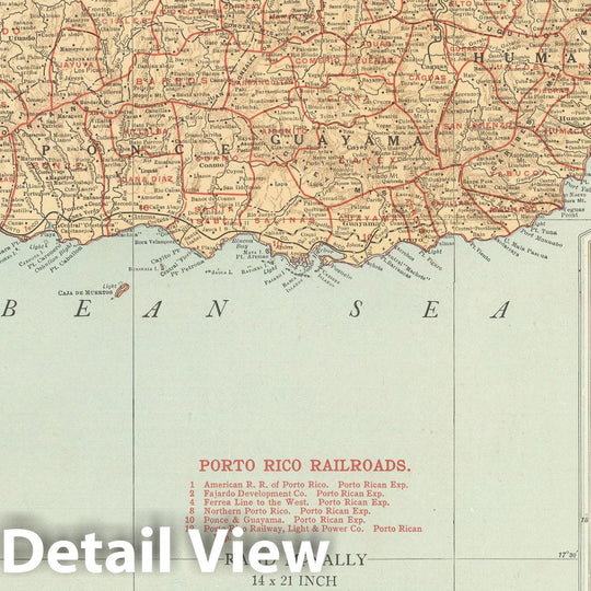 Historic Map : Commercial Atlas of America, 56th Edition, Puerto Rico 1925 , Vintage Wall Art