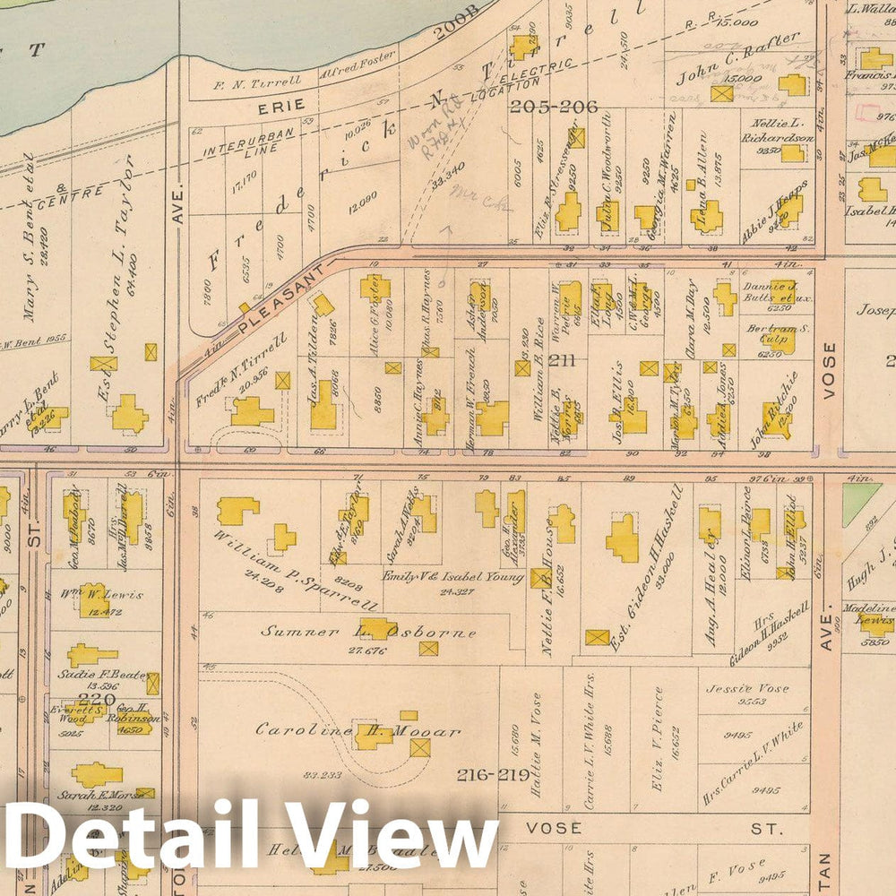 Historic Map : Atlas City of Boston Ward 26 Hyde Park, Hyde Park 1912 Plate 005 , Vintage Wall Art