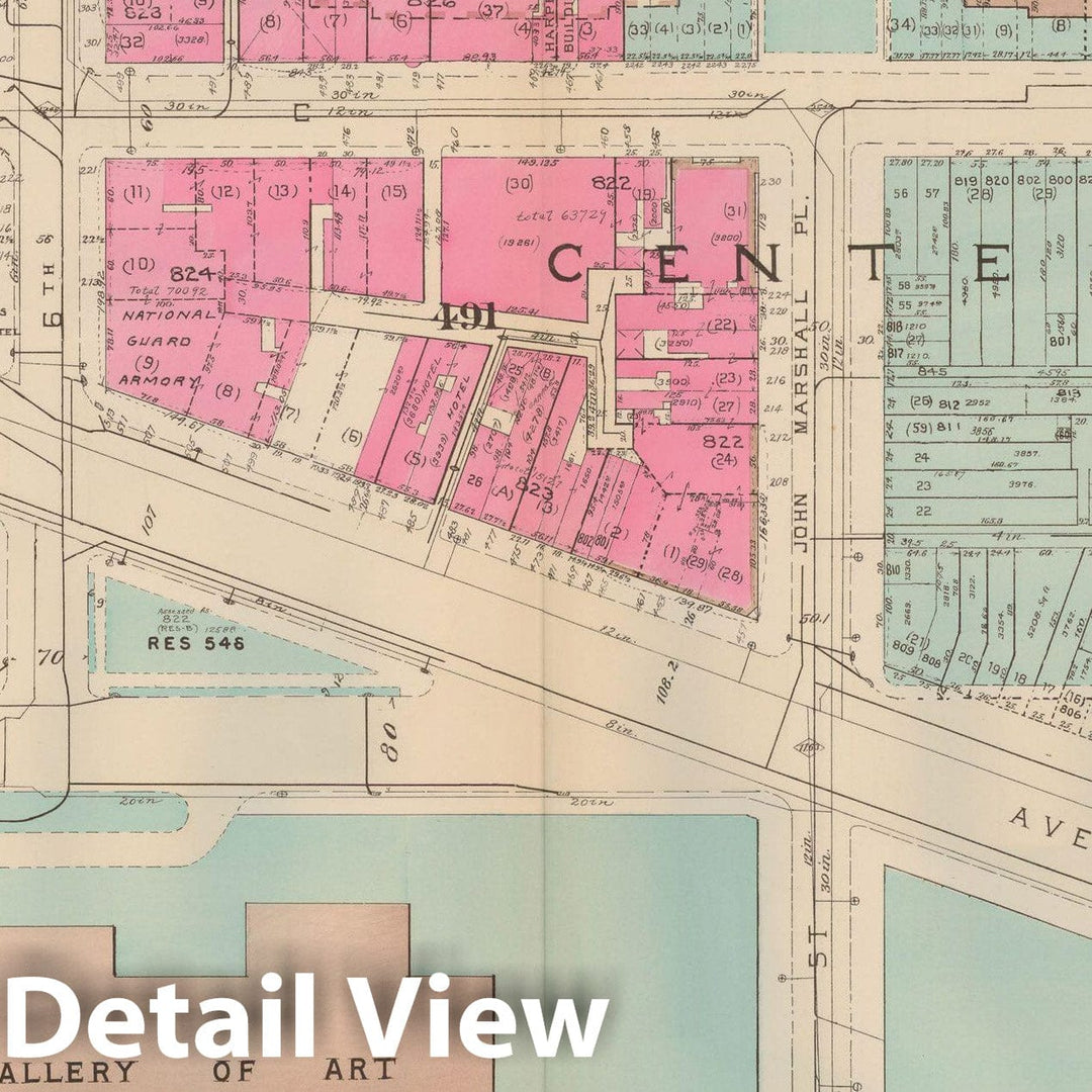 Historic Map : Atlas of Washington D.C. Volume 1 (Inner NW), Washington 1939 Plate 037 , Vintage Wall Art