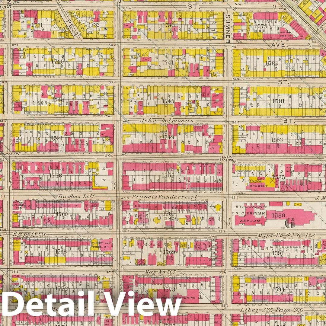 Historic Map : Vol. 1, Brooklyn 1908 Plate 018 , Atlas Borough of Brooklyn , Vintage Wall Art