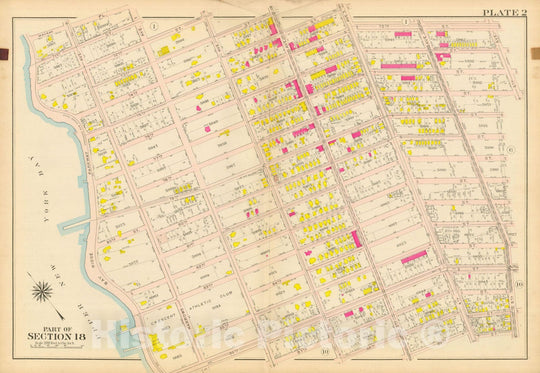 Historic Map : Vol. 2, Brooklyn 1907 Plate 002 , Atlas Borough of Brooklyn , Vintage Wall Art