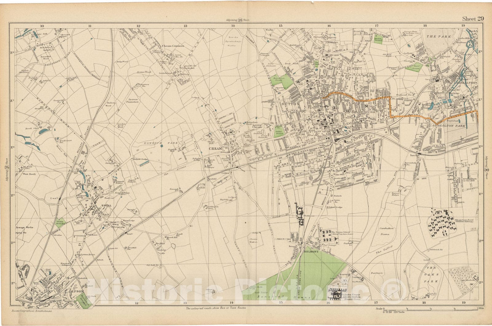 Historic Map : Europe, London 1910 Sheet 29 , Vintage Wall Art