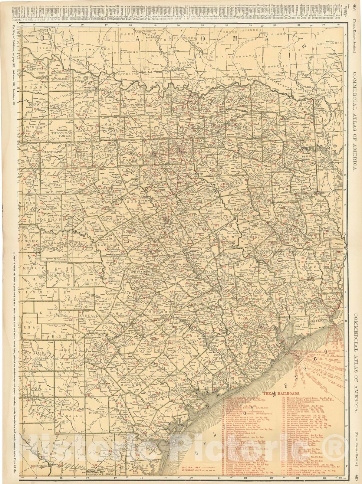 Historic Map : Texas 1925 , v2, Vintage Wall Art