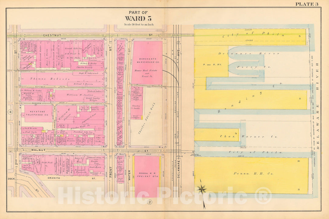 Historic Map : Philadelphia 1908 Plate 003 , Vintage Wall Art