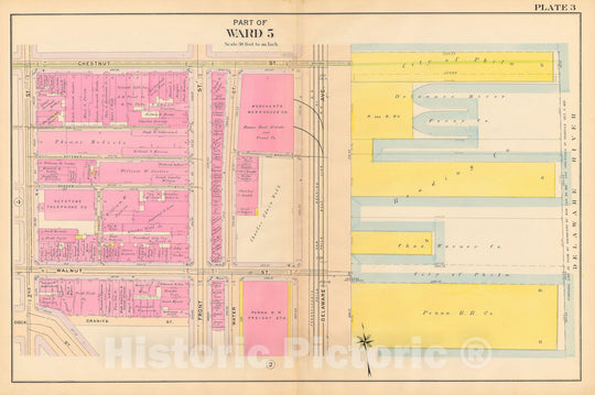 Historic Map : Philadelphia 1908 Plate 003 , Vintage Wall Art