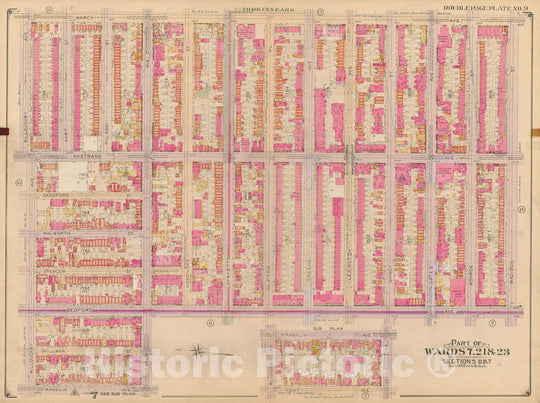 Historic Map : Brooklyn 1904 Plate 009 , Atlas Borough of Brooklyn , Vintage Wall Art