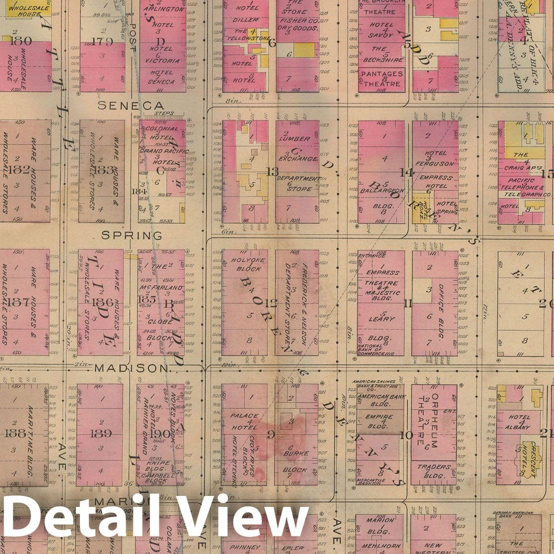 Historic Map : Real Estate Atlas of Surveys of Seattle, Seattle 1912 Plate 002 , Vintage Wall Art