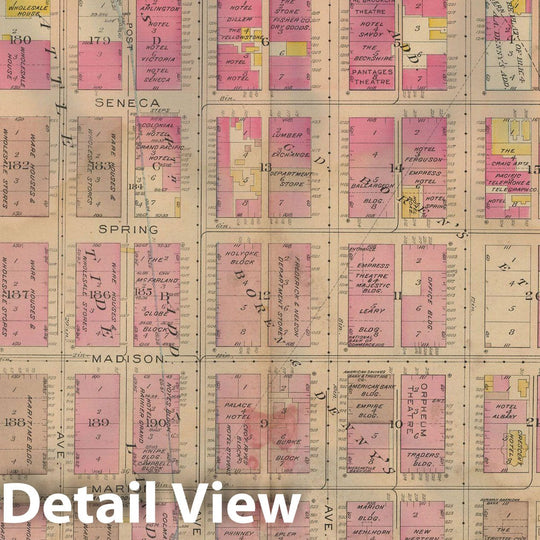 Historic Map : Real Estate Atlas of Surveys of Seattle, Seattle 1912 Plate 002 , Vintage Wall Art