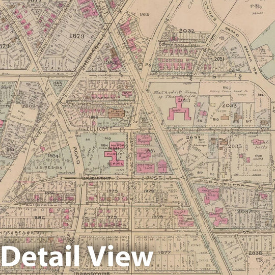 Historic Map : Atlas of Washington D.C. Volume 3 (Outer NW), Washington 1937 Plate 032 , Vintage Wall Art