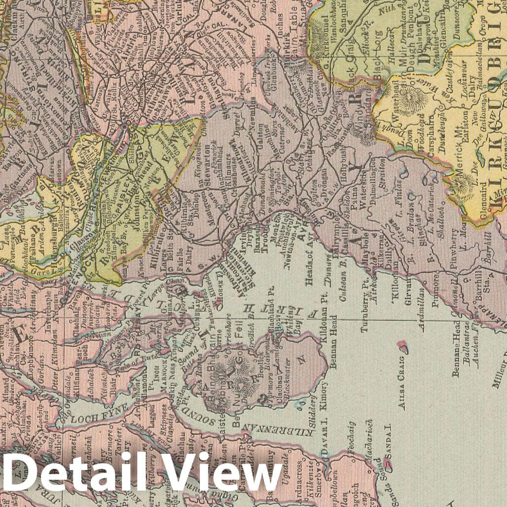 Historic Map : Scotland 1900 , Universal Atlas World , Vintage Wall Art