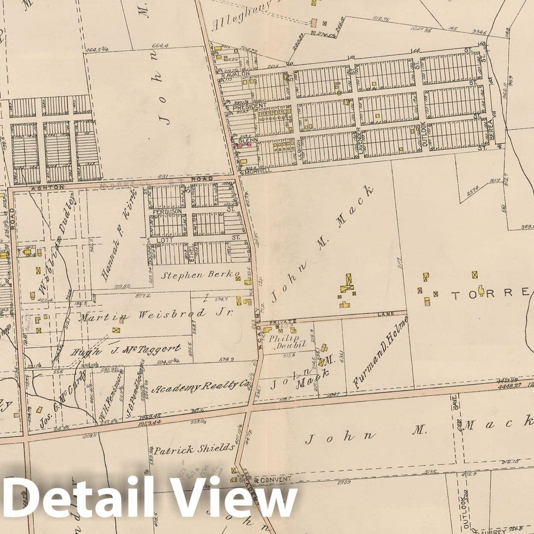 Historic Map : Atlas City of Philadelphia 35th Ward, Philadelphia 1927 Plate 023 , Vintage Wall Art