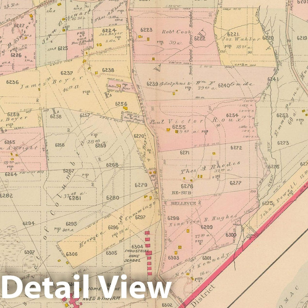 Historic Map : Atlas of Washington D.C. Volume 4 (NE, SE), Washington 1907 Plate 026 , Vintage Wall Art