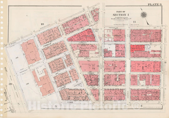 Historic Map : Manhattan Land Book 1955 - Updated Through Nov 7th, New York City 1975 Plate 009 , Vintage Wall Art