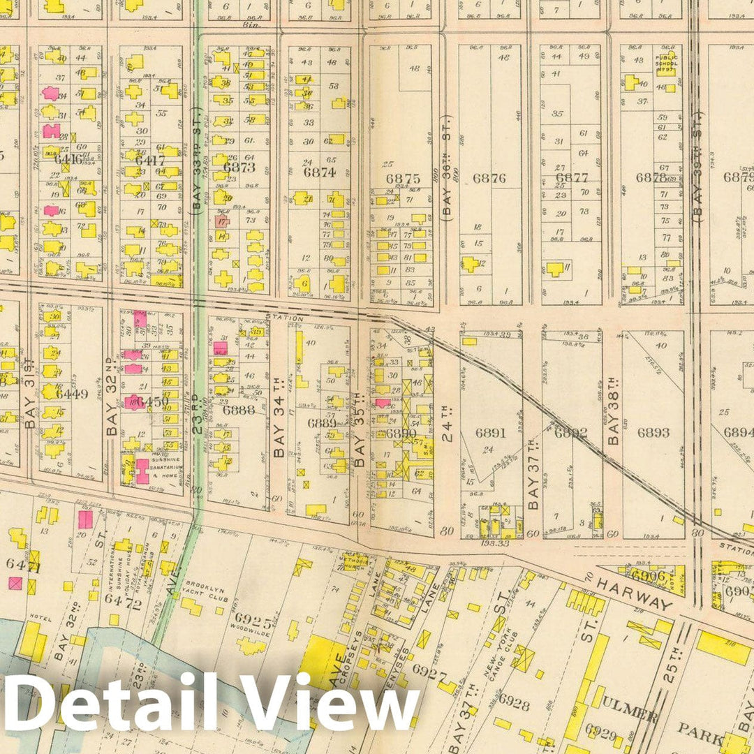 Historic Map : Vol. 2, Brooklyn 1907 Plate 014 , Atlas Borough of Brooklyn , Vintage Wall Art