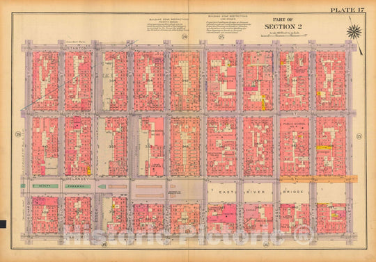 Historic Map : Atlas City of New York, Borough of Manhattan, Volume One, Battery to 14th Street, Manhattan 1922 Plate 017 , Vintage Wall Art