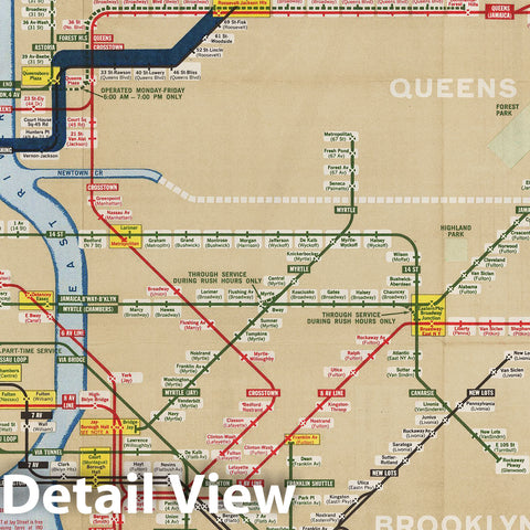 Historic Map : New York City Transit Maps, NYC World's Fair Subway Map 1964 Railroad Catography , Vintage Wall Art