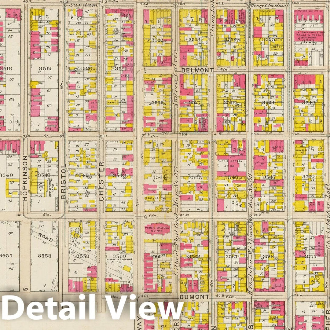 Historic Map : Vol. 1, Brooklyn 1908 Plate 037 , Atlas Borough of Brooklyn , Vintage Wall Art