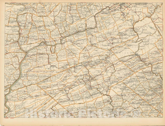 Historic Map : PA - Pottsville Section - 1900 , Northeast U.S. State & City Maps , Vintage Wall Art