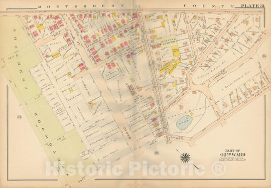 Historic Map : Atlas City of Philadelphia, 42nd Ward, Philadelphia 1913 Plate 031 , Vintage Wall Art