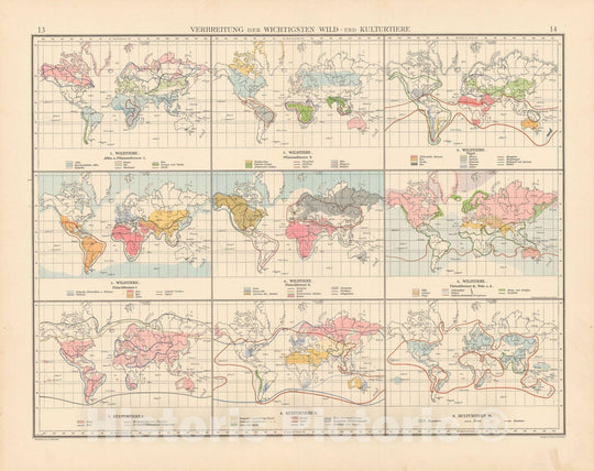 Historic Map : World Map 1899 , Andrees Allgemeiner Handatlas , v5, Vintage Wall Art