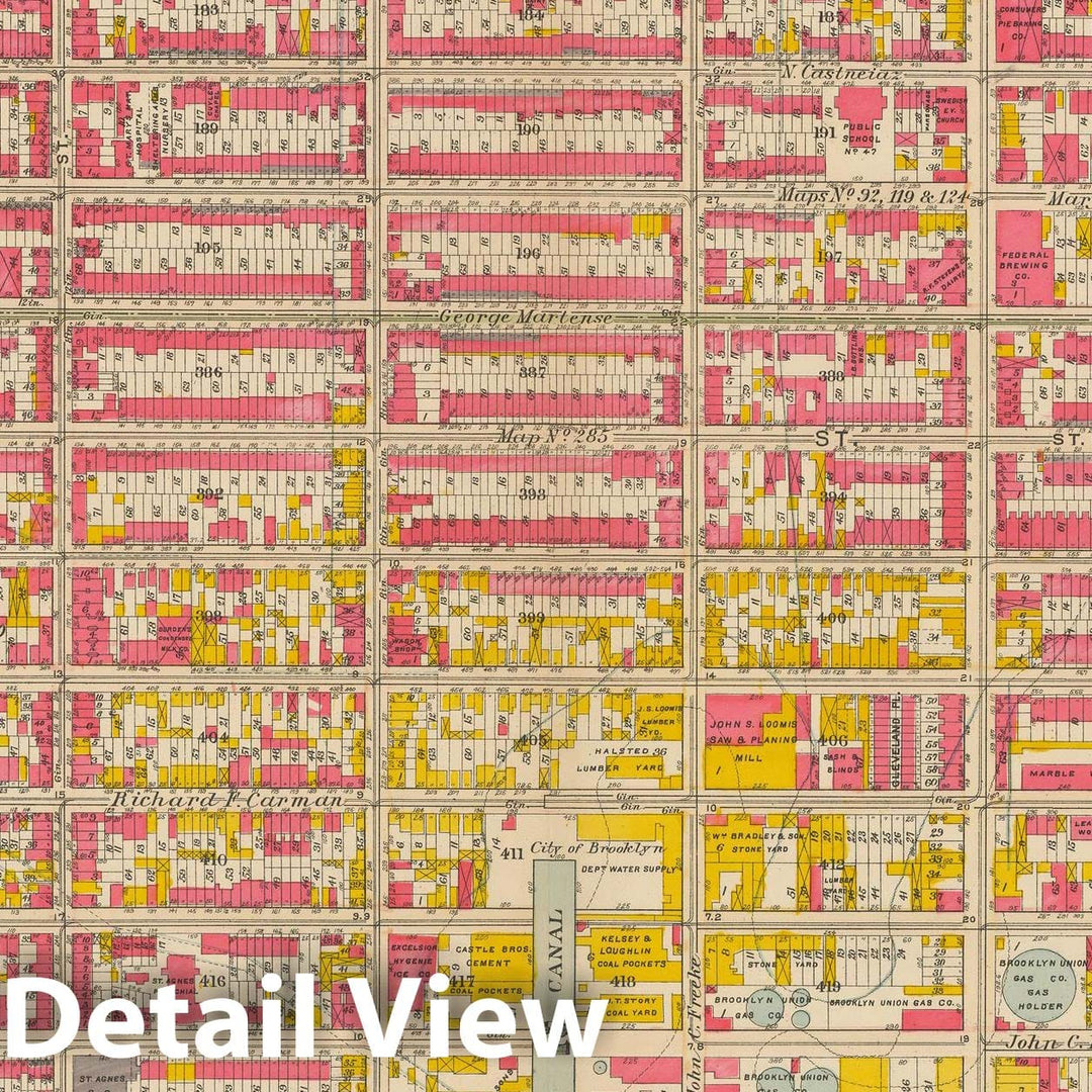 Historic Map : Vol. 1, Brooklyn 1908 Plate 004 , Atlas Borough of Brooklyn , Vintage Wall Art