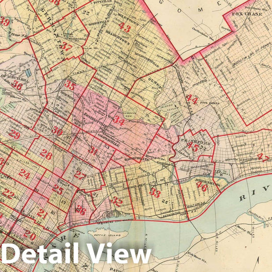 Historic Map : Baist's Property Atlas of Philadelphia, Philadelphia 1895 Index Plate , Vintage Wall Art