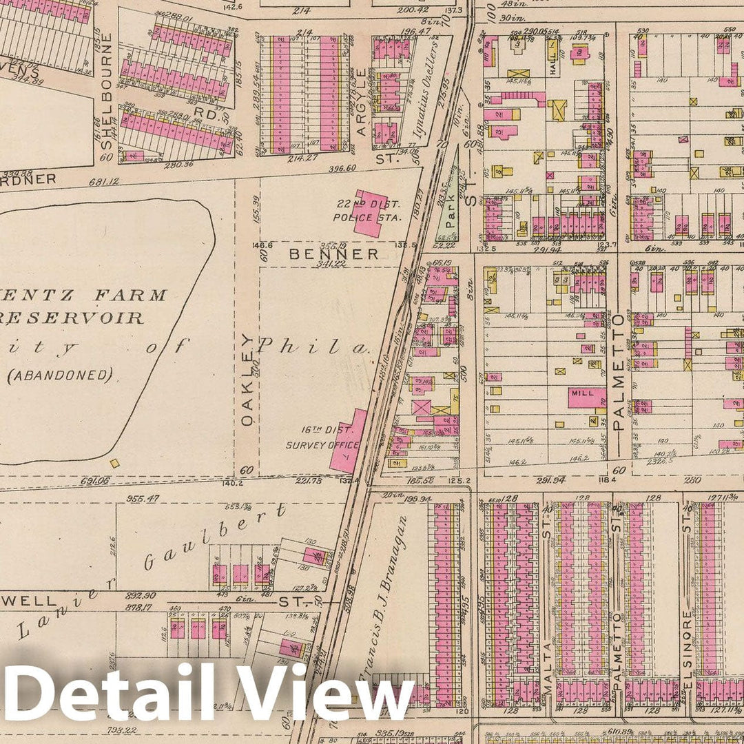 Historic Map : Atlas City of Philadelphia 35th Ward, Philadelphia 1927 Plate 006 , Vintage Wall Art